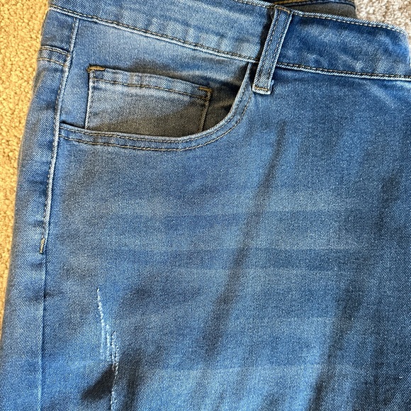 SHEIN Blue Distressed Skinny Jeans - Picture 9 of 10